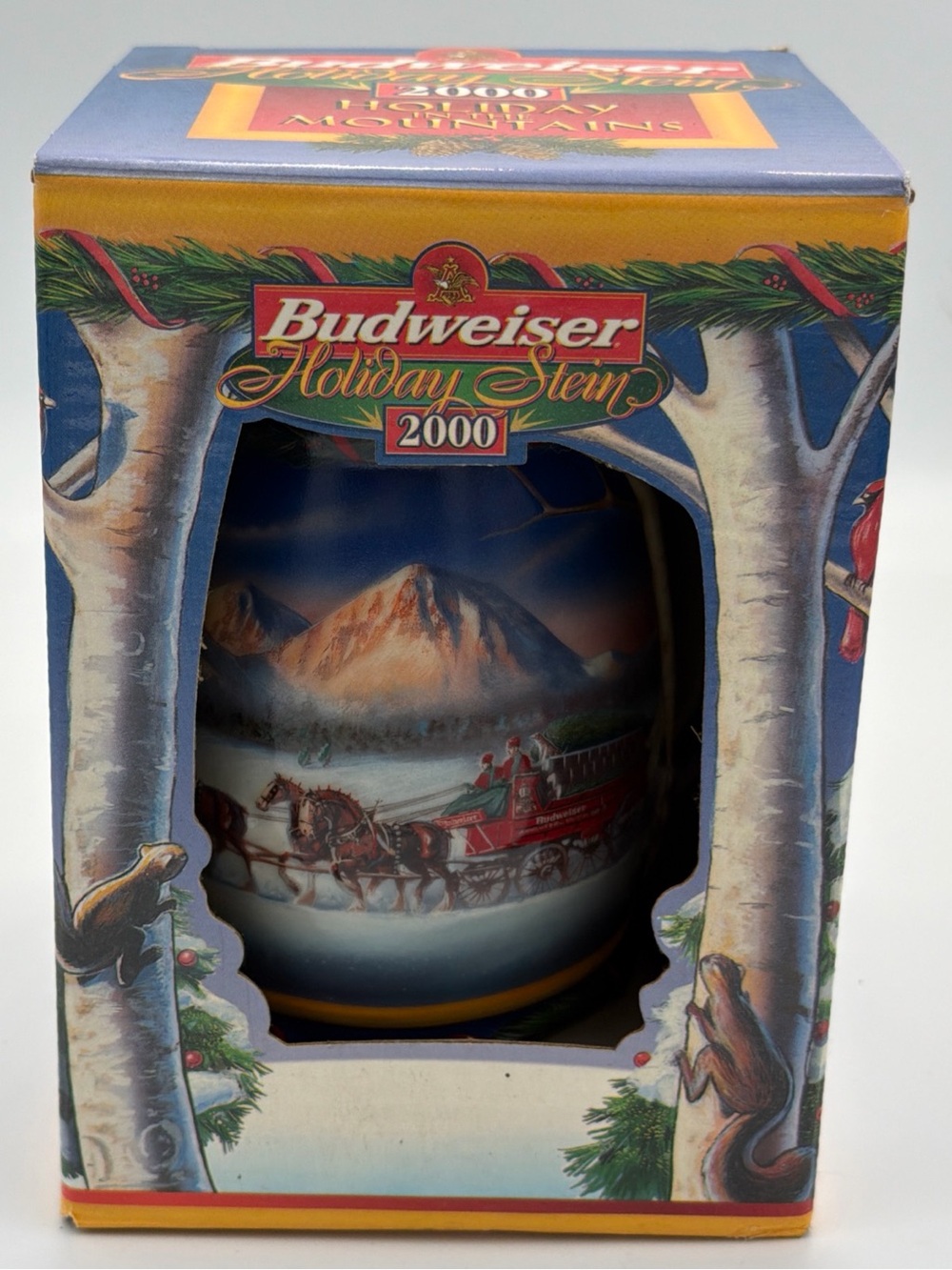 Budweiser 2000 Holiday in the Mountains Collectible Beer Stein Breweriana